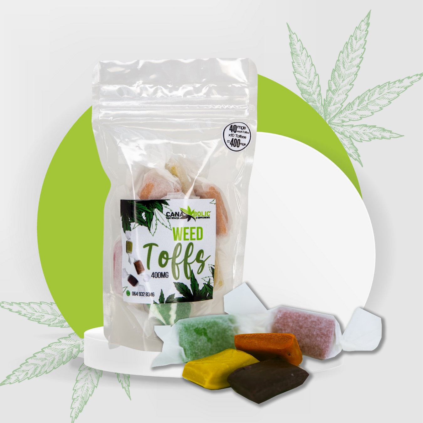 Canabolic CBD Toffees - 10 Pack 400mg - Sweet Tooth